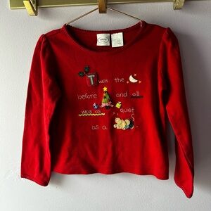 Talbots Kids Red ‘Twas the Night Before Christmas Top Size 5